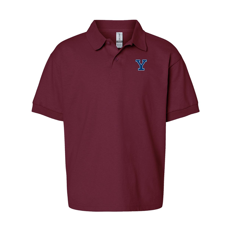 Youth Yale Bulldogs Gildan Dry Blend Jersey Polo
